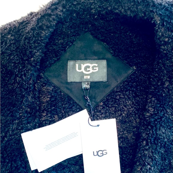 🎁❄️UGG Jody Faux-Shearling Hoodie-Jacket, Size M, Black (NWT) - Picture 6 of 9
